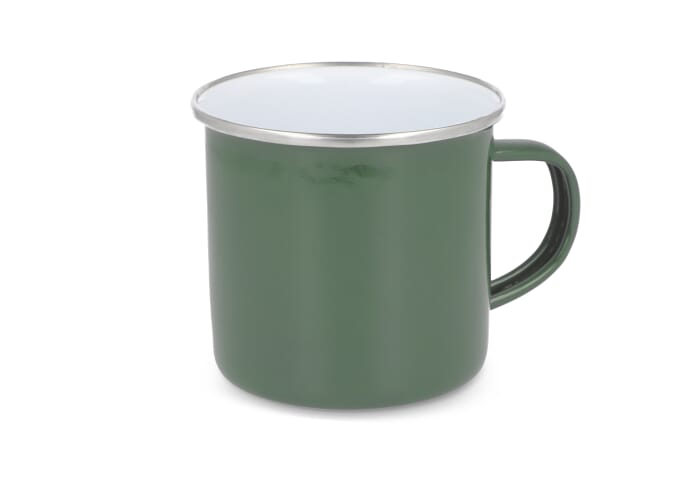 Tasse en émail 350 ml personnalisable Vert olive